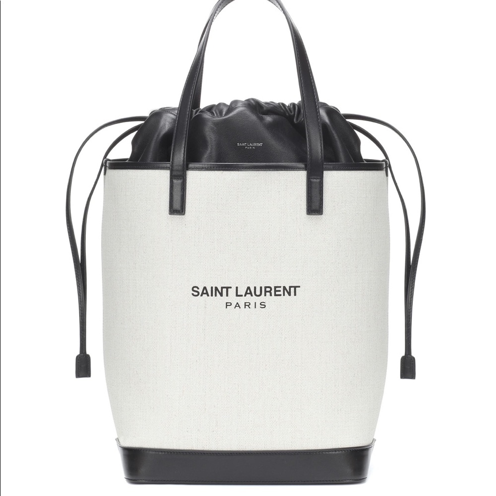 Saint Laurent Teddy canvas and leather tote bag NEW - Picture 8 of 13
